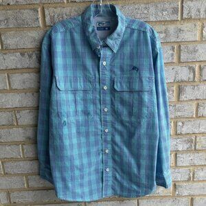 World Wide Sportsman Plaid Button Down Long Sleeve Shirt Men's Size M.